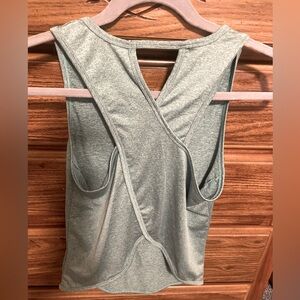 Light green Athletic tank top with crossed back